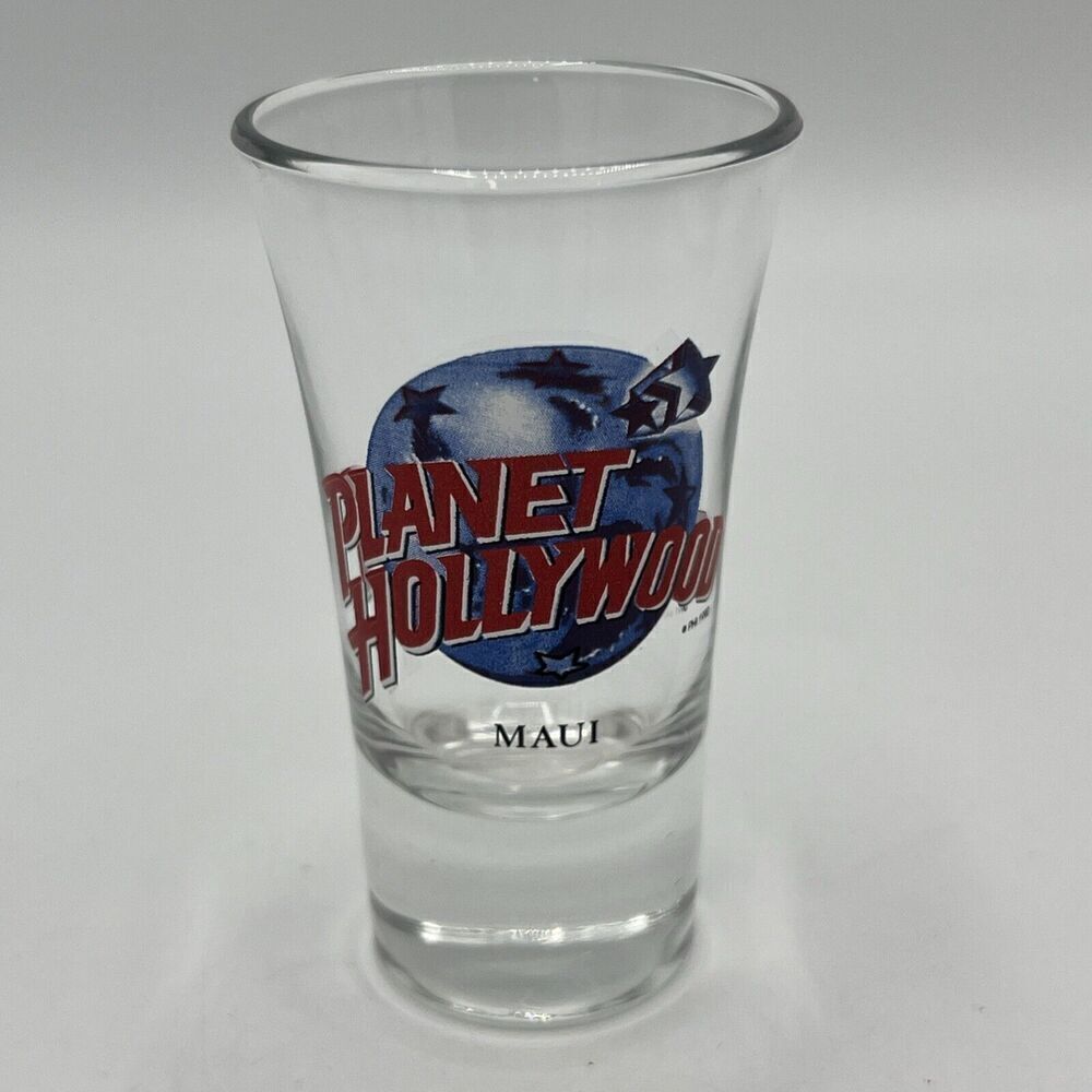 Shot Glass Planet Hollywood Maui Hawaii Fluted Clear Glass